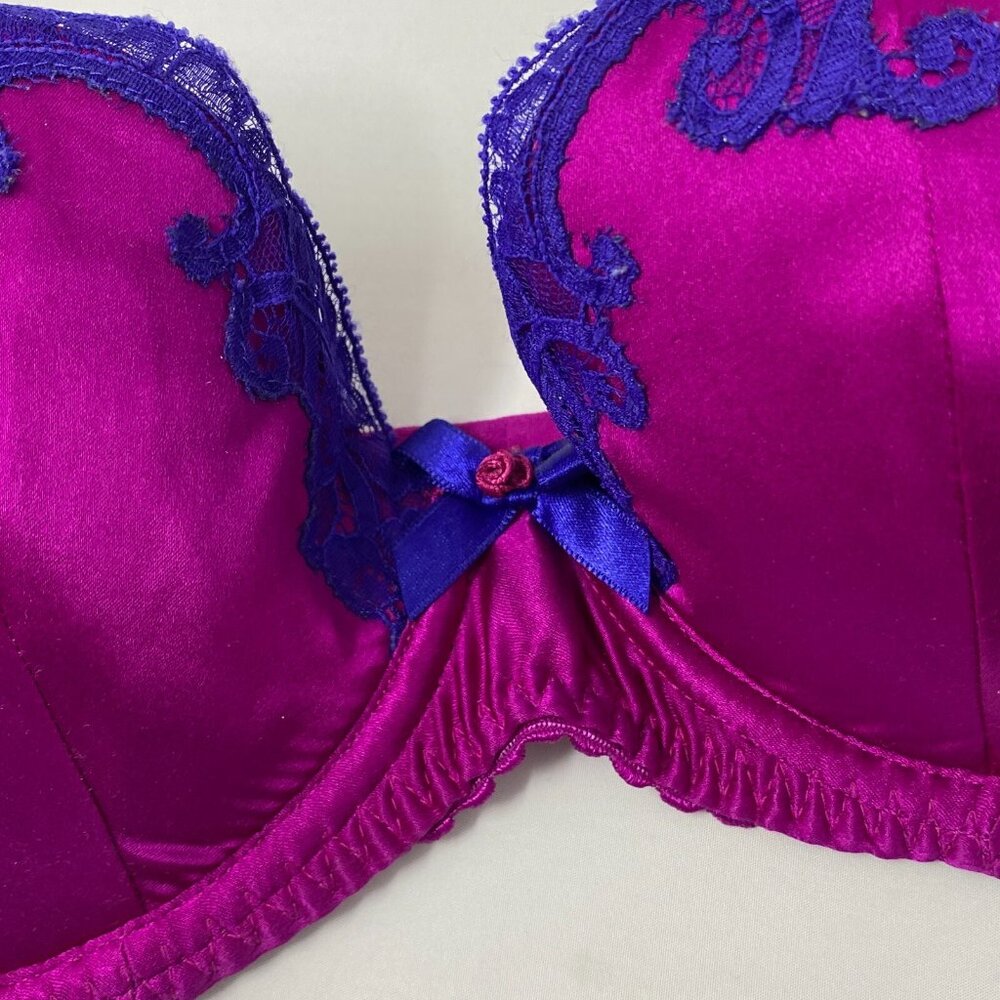 Agent Provocateur Molly Purple Silk Bra 36D New - Picture 9 of 14